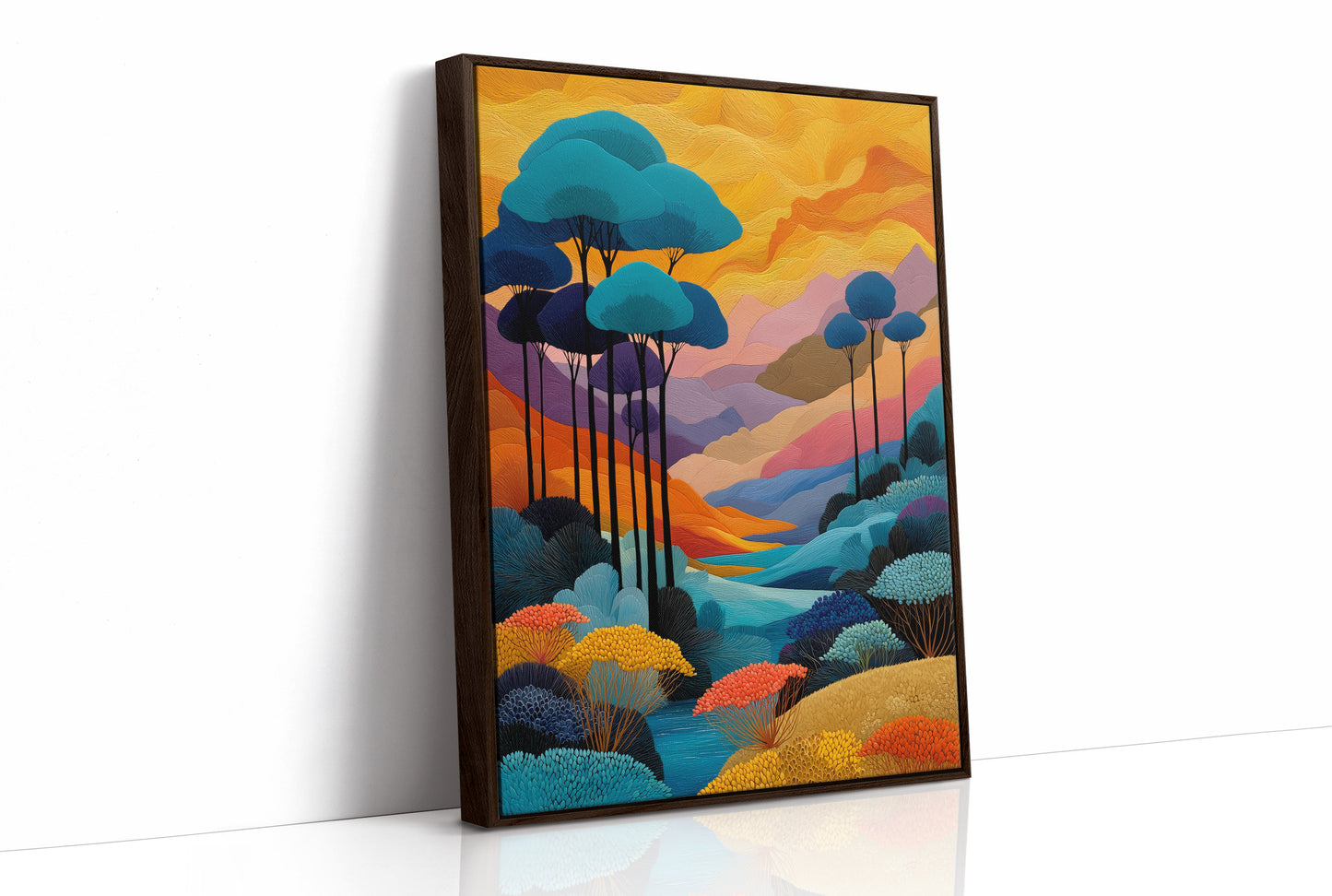 Tall Trees Dance In Coral Light