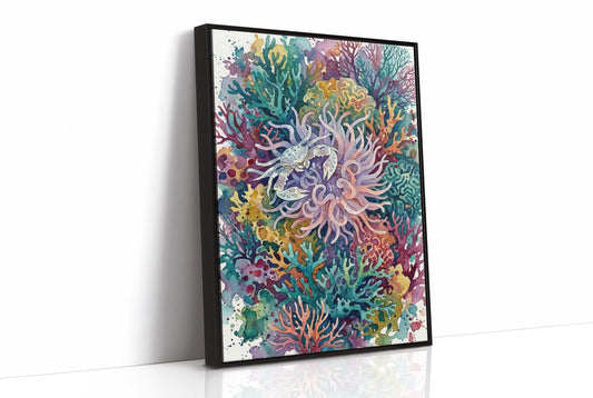 Anemone Hideout: Watercolor Speckled Crab Study