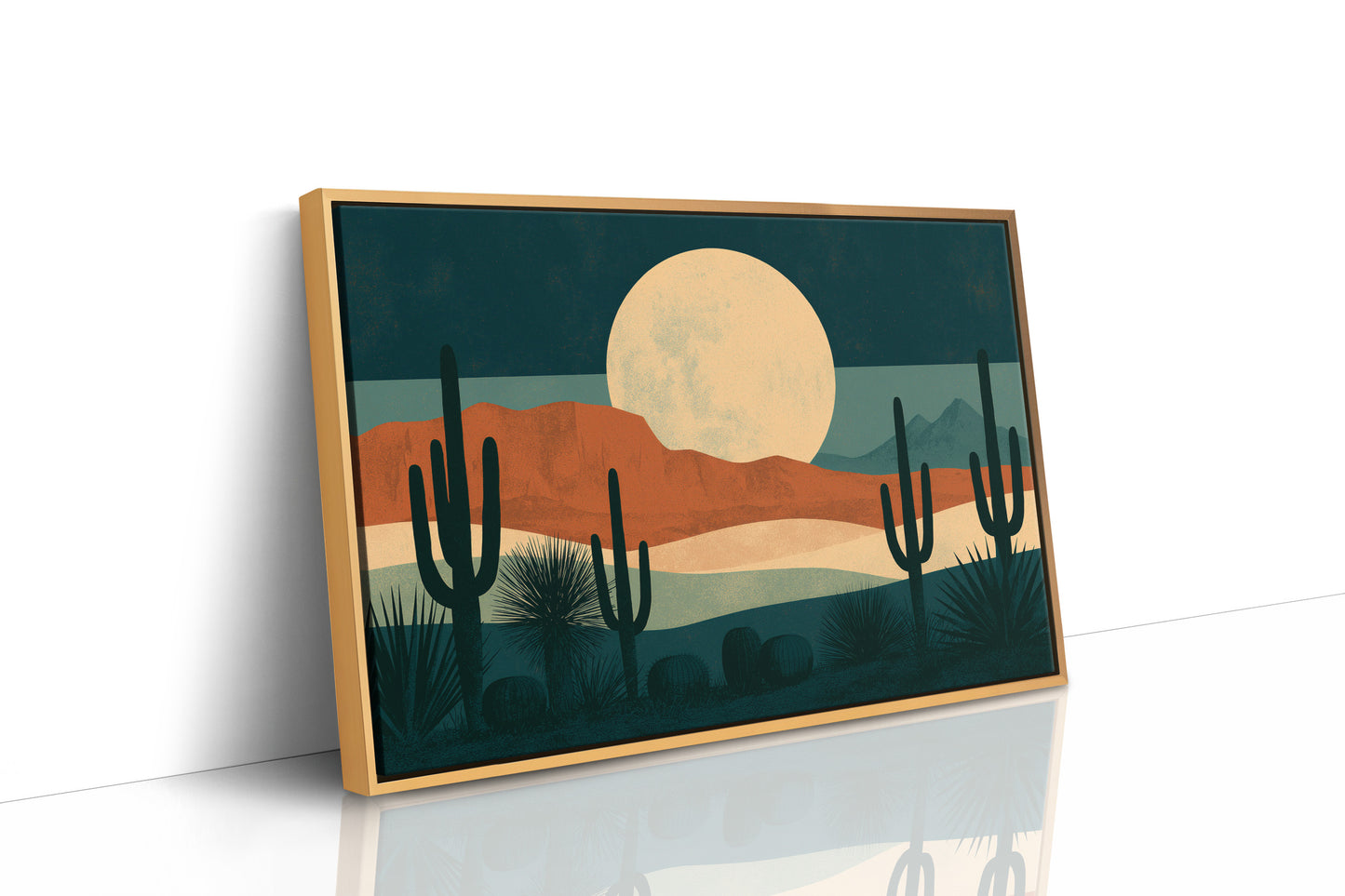 Full Moonrise Over Cactus Ridge