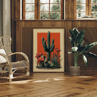 Saguaro Tales In Coral Sunset