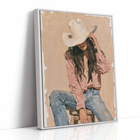 Seated in Blush and Denim