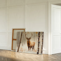 Noble Stag Among Winter Birches