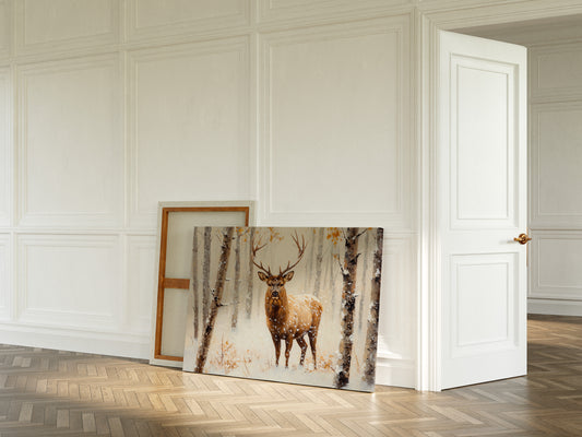 Noble Stag Among Winter Birches