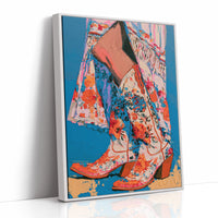 Floral Cowboy Boots Impasto Study