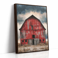 The Red Barn — Bold Decay Prairie Oil Painting