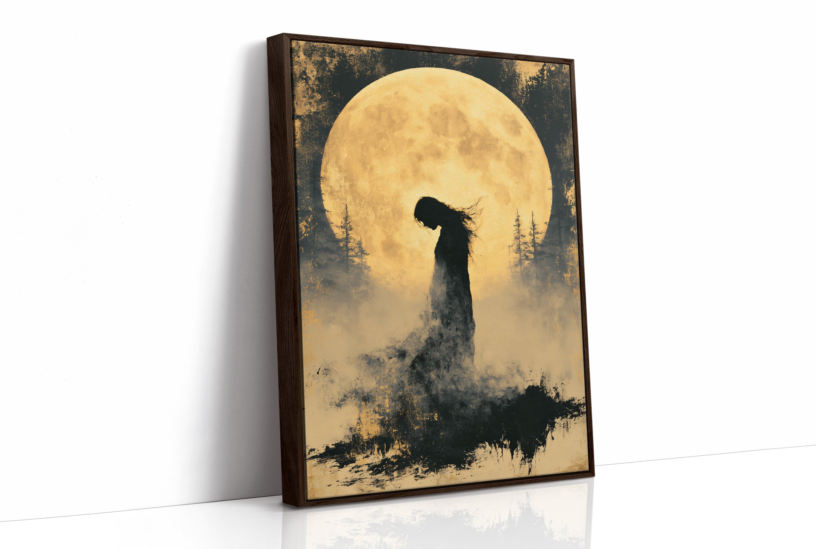 Silhouette Beneath the Harvest Moon