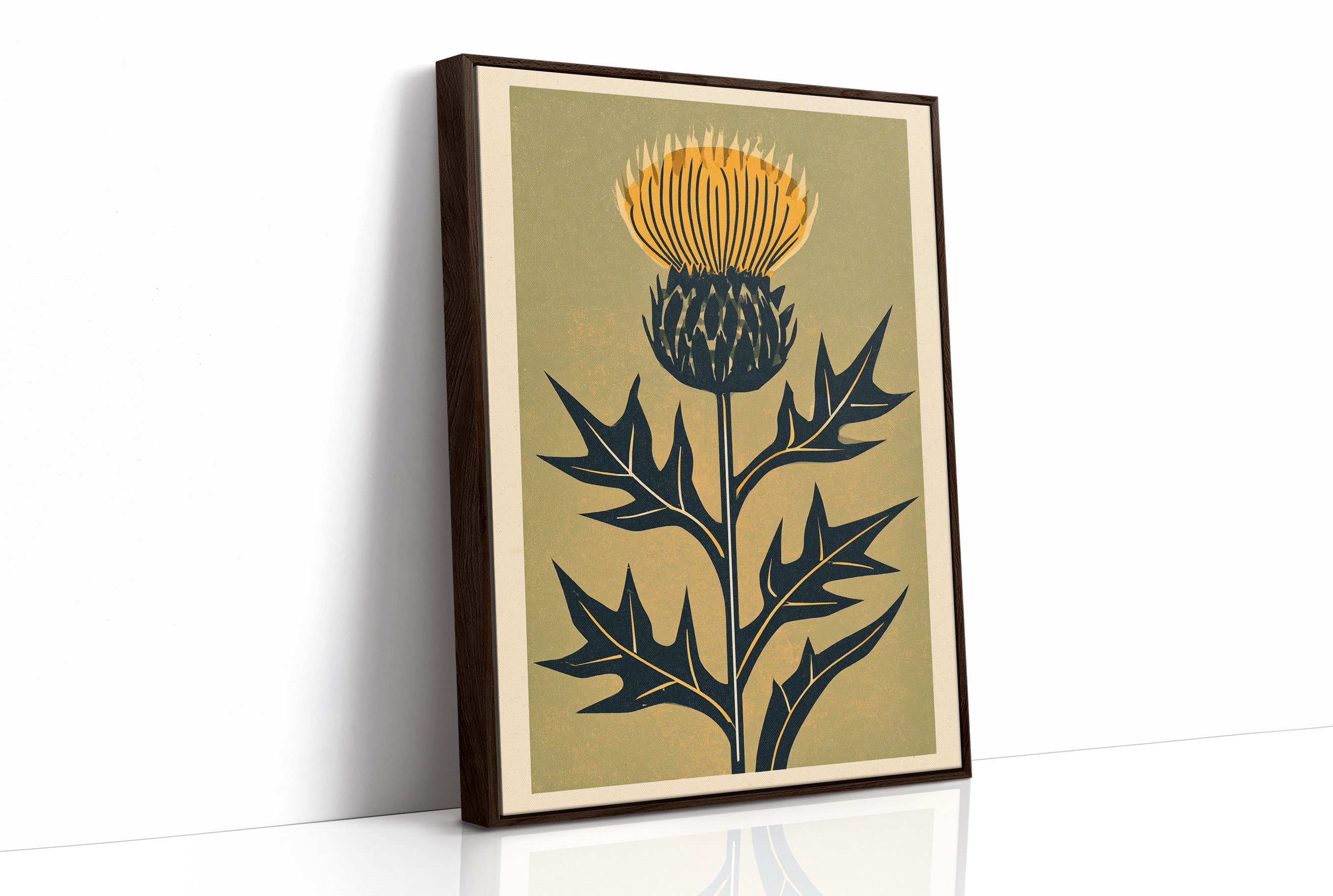 Thistle Woodblock Silhouette