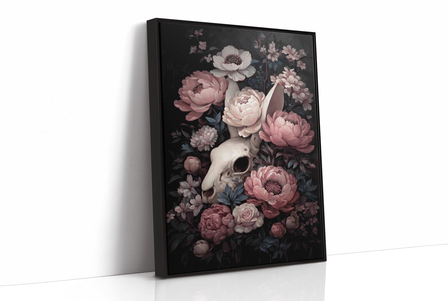 Skull Blossoms Against Velvet Night