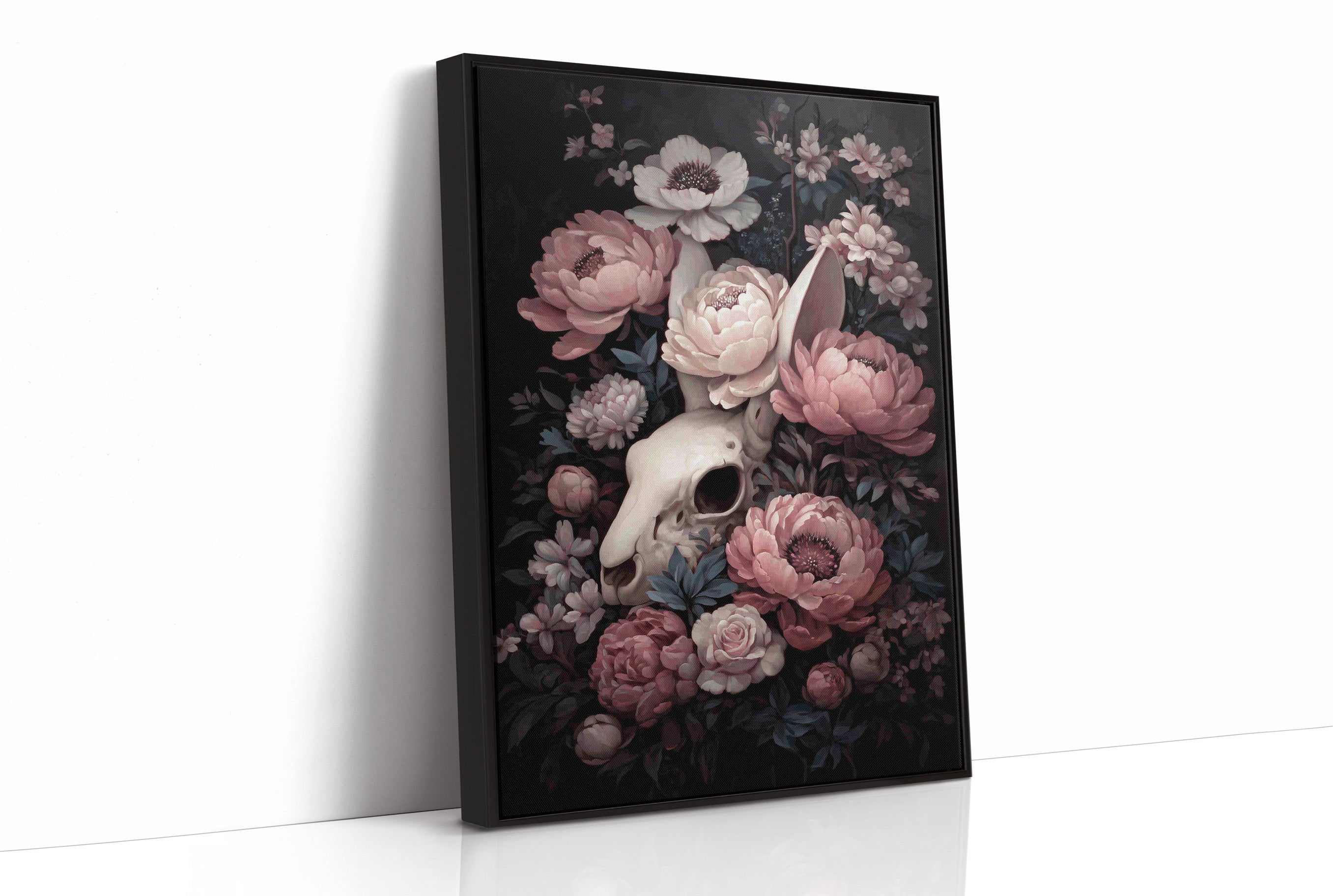 Skull Blossoms Against Velvet Night