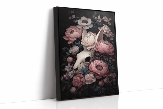 Skull Blossoms Against Velvet Night