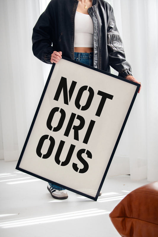 Notorious Bold Stencil Typography Print