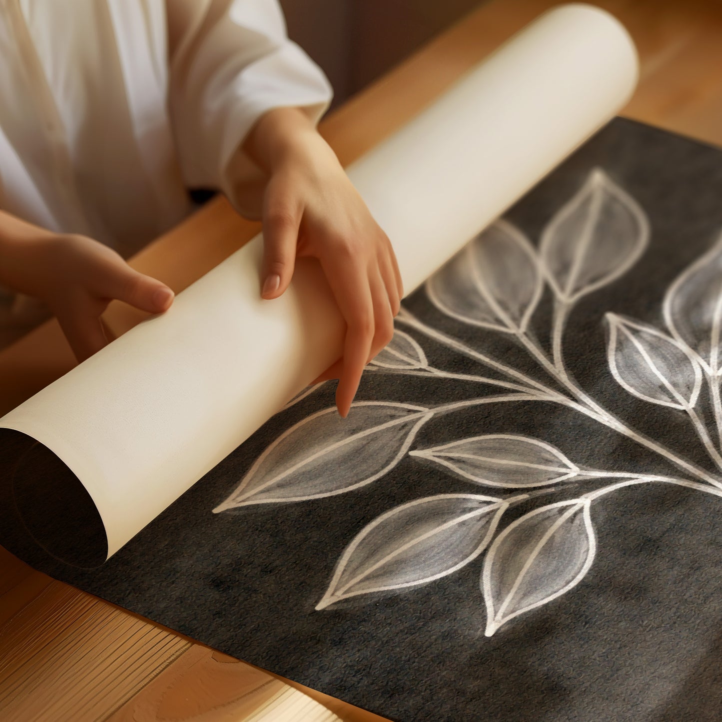 Luminous Foliage Against Midnight Canvas
