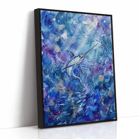 Bait Ball Chase: Watercolor Marlin Study