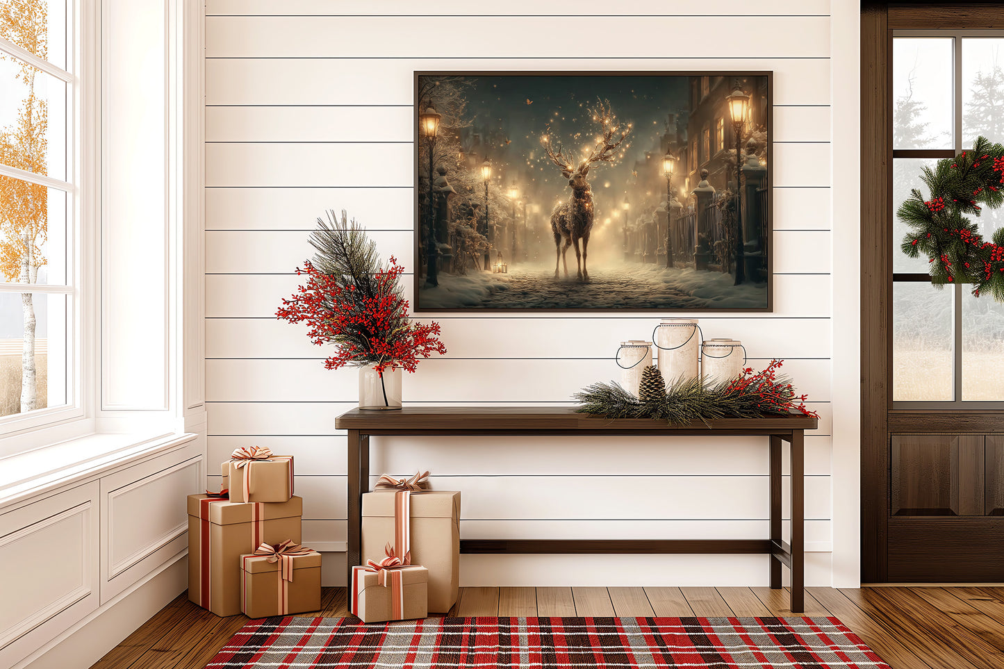 Starlit Stag Walks Victorian Streets