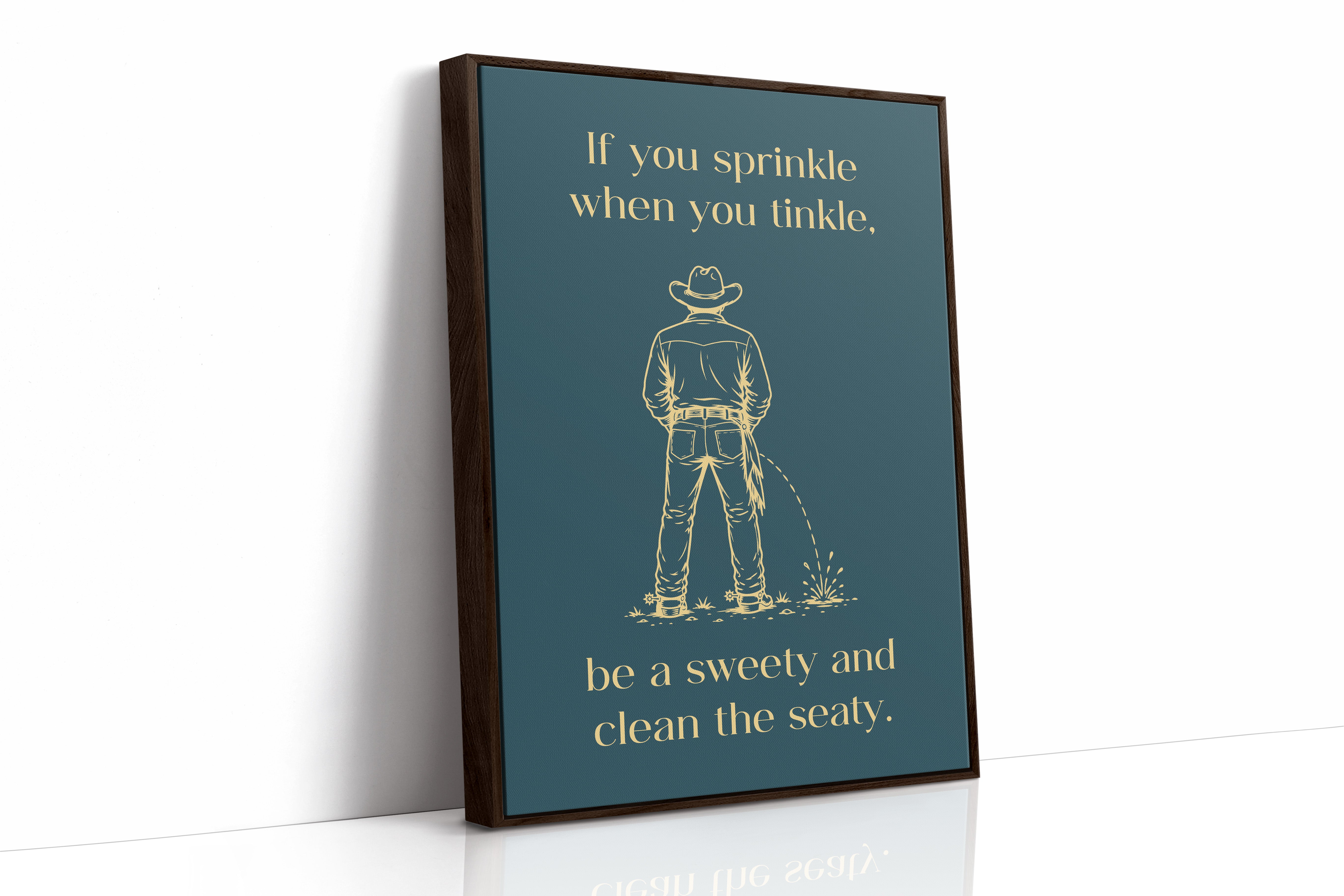 Sprinkle, Tinkle, Clean the Seaty in Teal & Gold