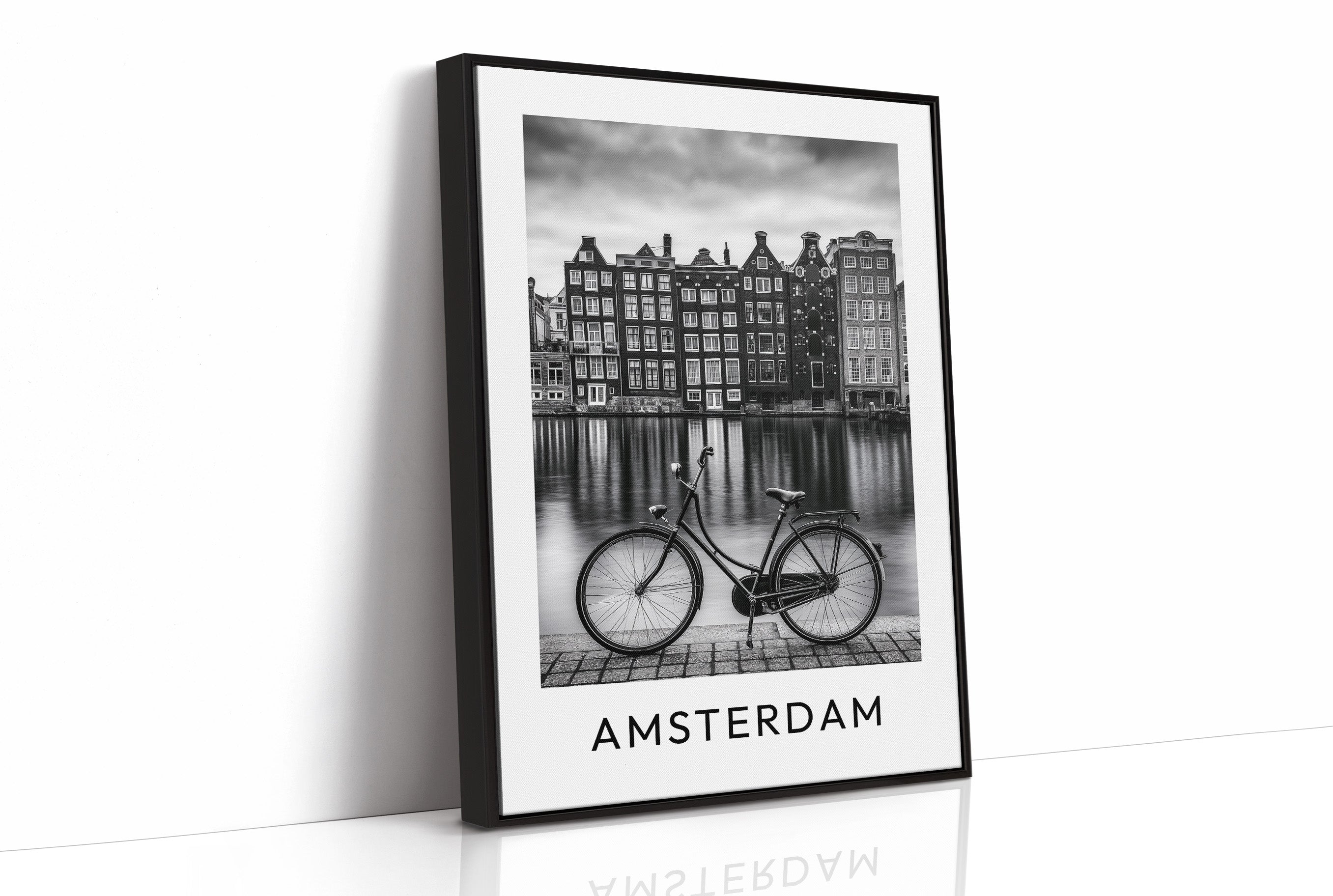 Bicycle By The Canal Houses