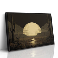 Saguaros Dance Under Golden Moon