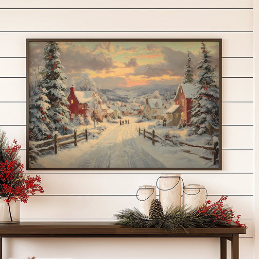 Winter Village Glows At Dusk