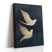 Doves Float Through Midnight Blue