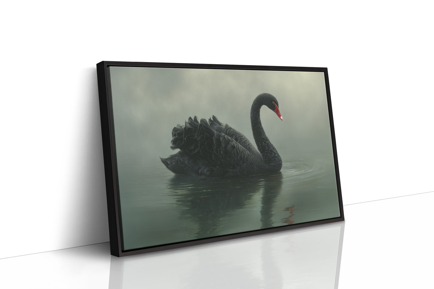 Elegant Glide Through Misty Waters