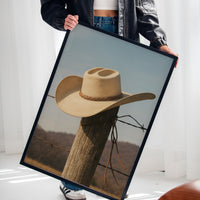 Cowboy Hat on Fence Post