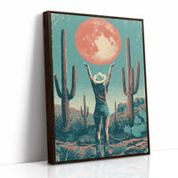 Blood Moon Cowgirl — Halftone Desert Screenprint