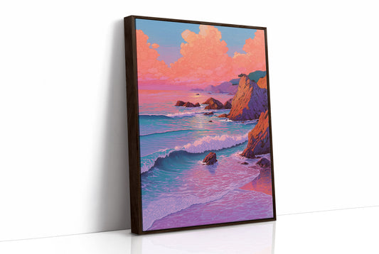 Coral Cliffs Meet Twilight Waves