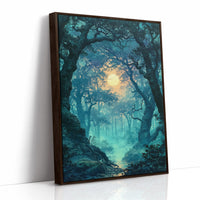 The Glowing Path: Moonlit Forest Stream