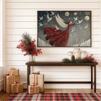 Winter Doves Follow Moonlit Dreams