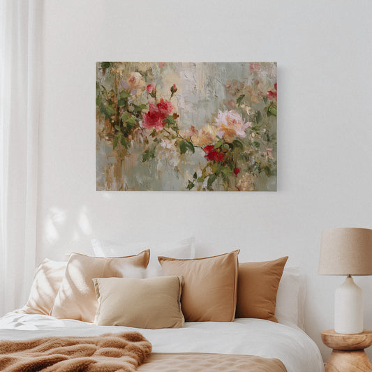 Petals Paint the Silent Wall
