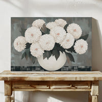 White Chrysanthemums Find Quiet Grace