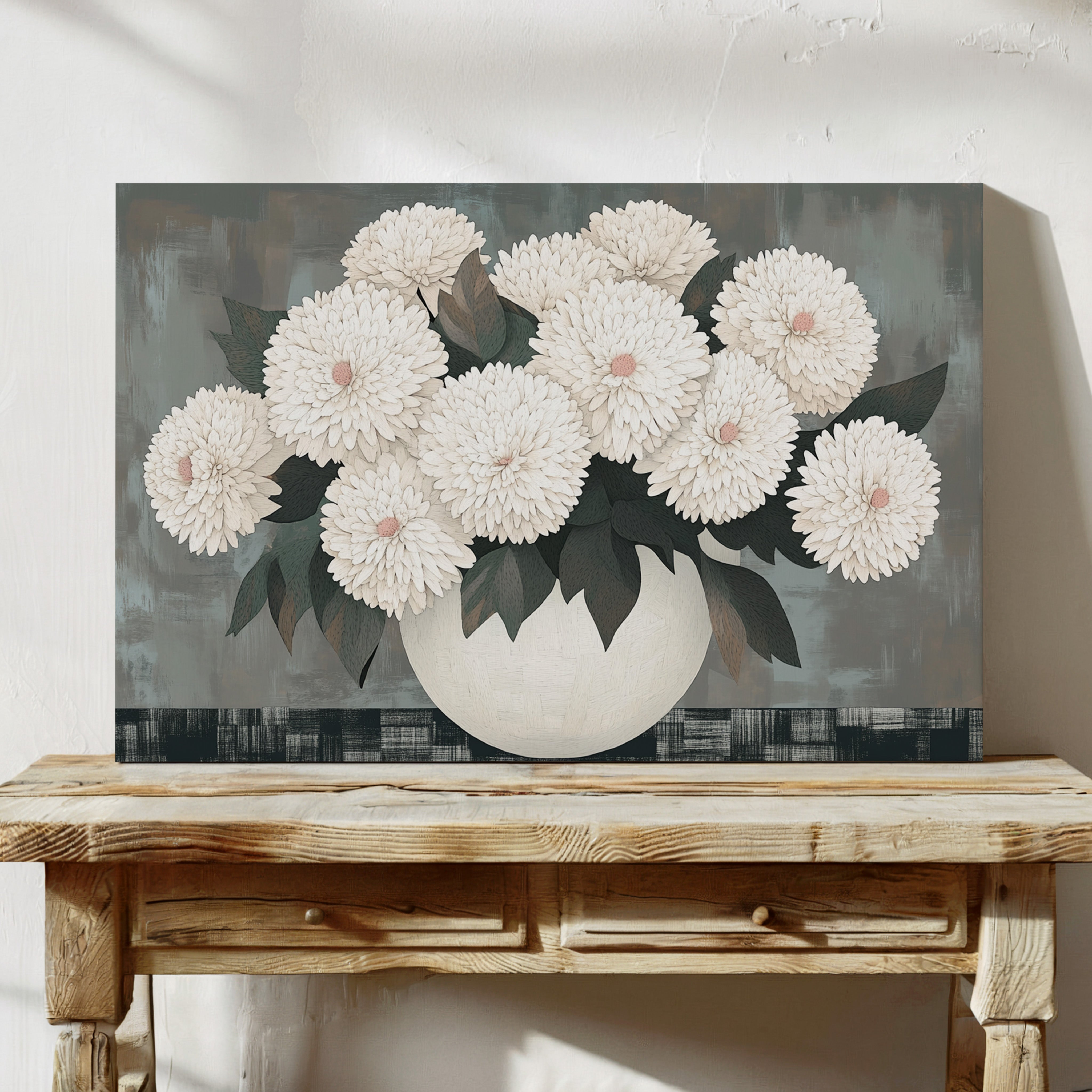 White Chrysanthemums Find Quiet Grace