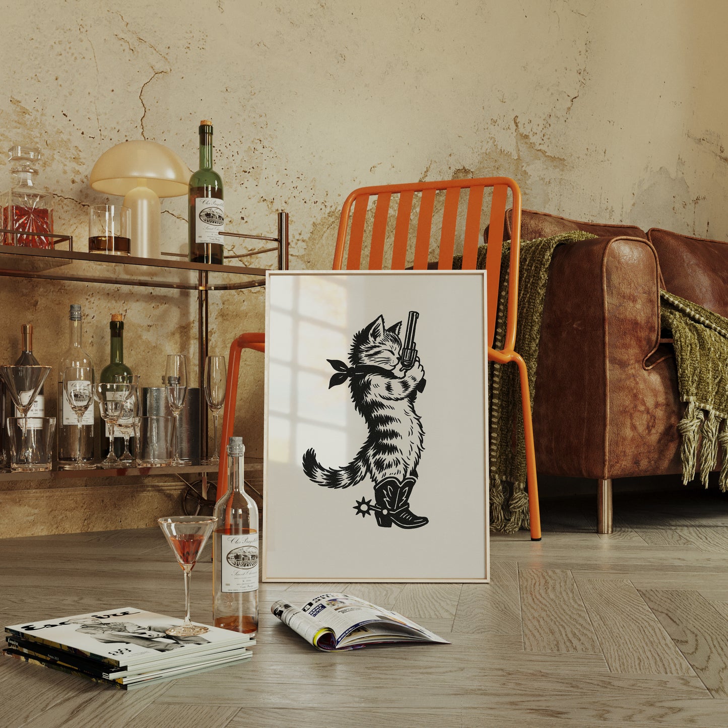 Purrpare for Trouble – Cowboy Cat Sheriff Print
