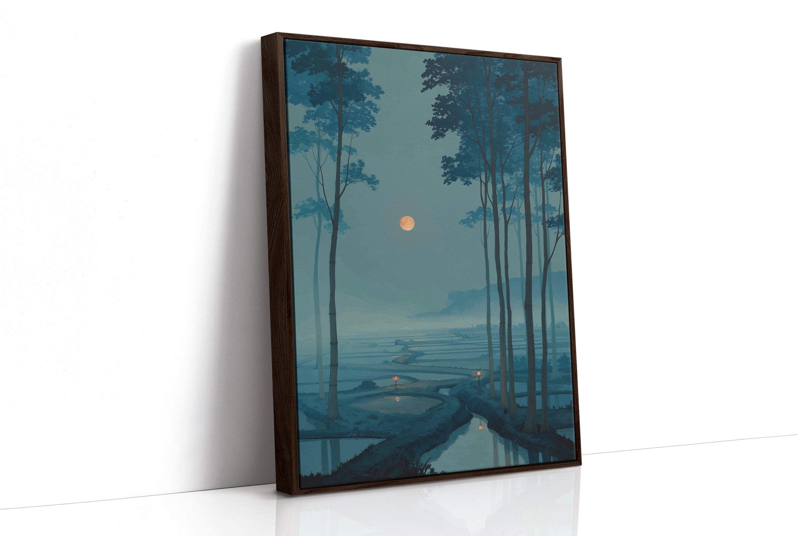 Moonlit Rivers Meet At Dusk