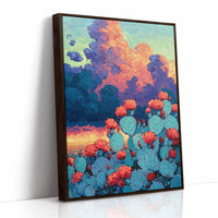 Prickly Pear Sunset in Turquoise and Coral