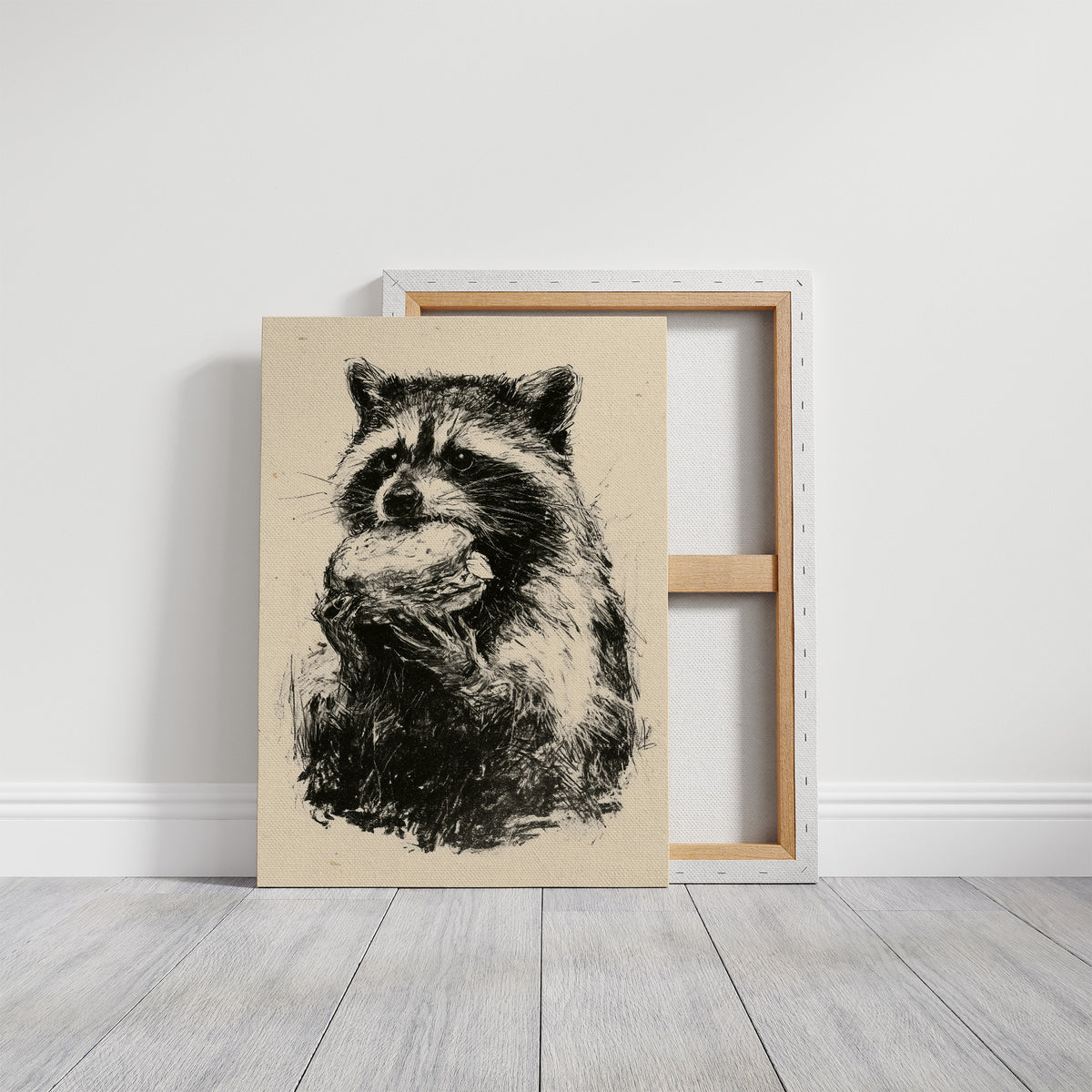 Raccoon With Stolen Snack