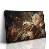 Pale Bat Among Vintage Blooms