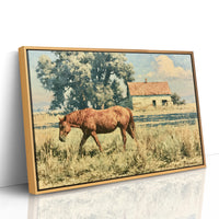 Chestnut Mare Beside the Old Homestead
