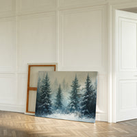 Silent Snow Settles Among Evergreens