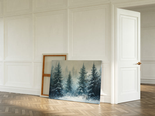 Silent Snow Settles Among Evergreens