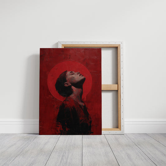 Crimson Halo Against Midnight Walls