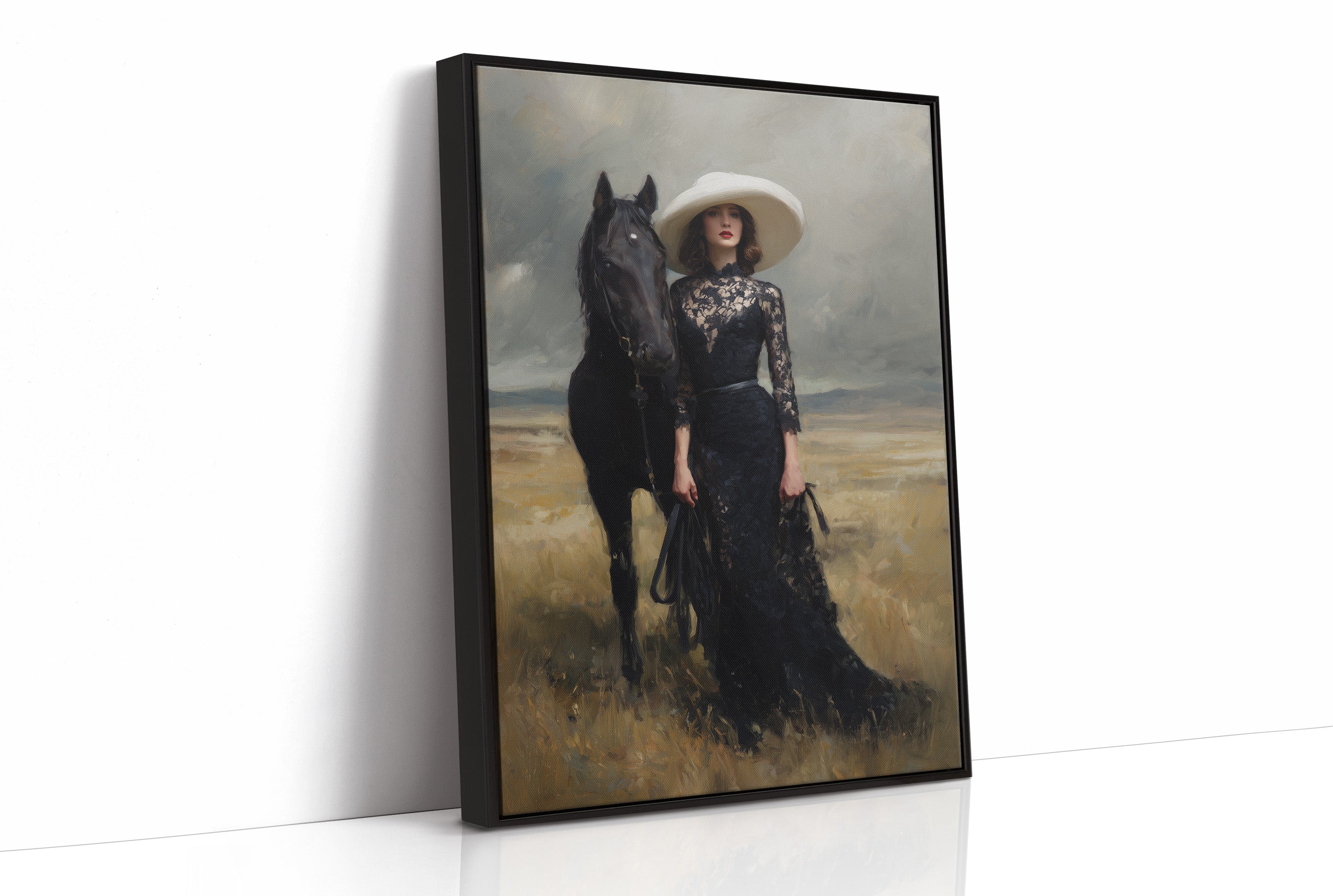 Ebony Steed Meets Golden Prairie