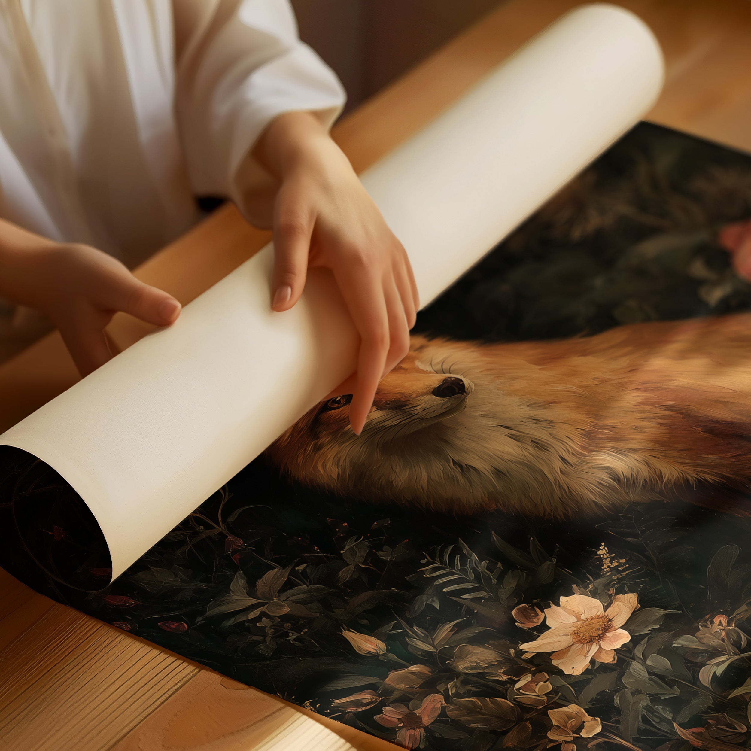 Midnight Rose Among Foxfire Blooms