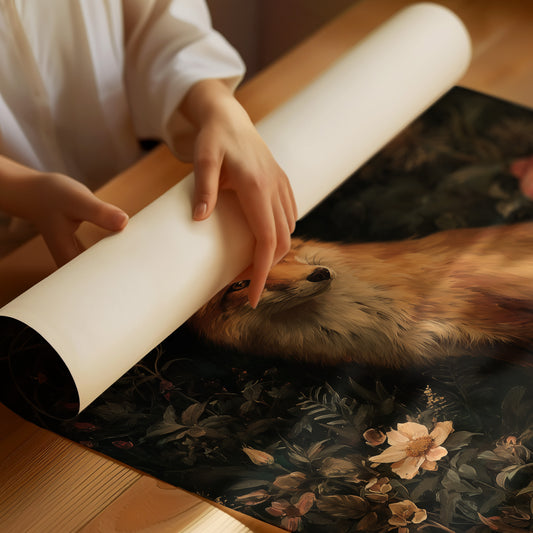 Midnight Rose Among Foxfire Blooms