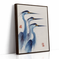 Blue Herons Dance In Morning Light