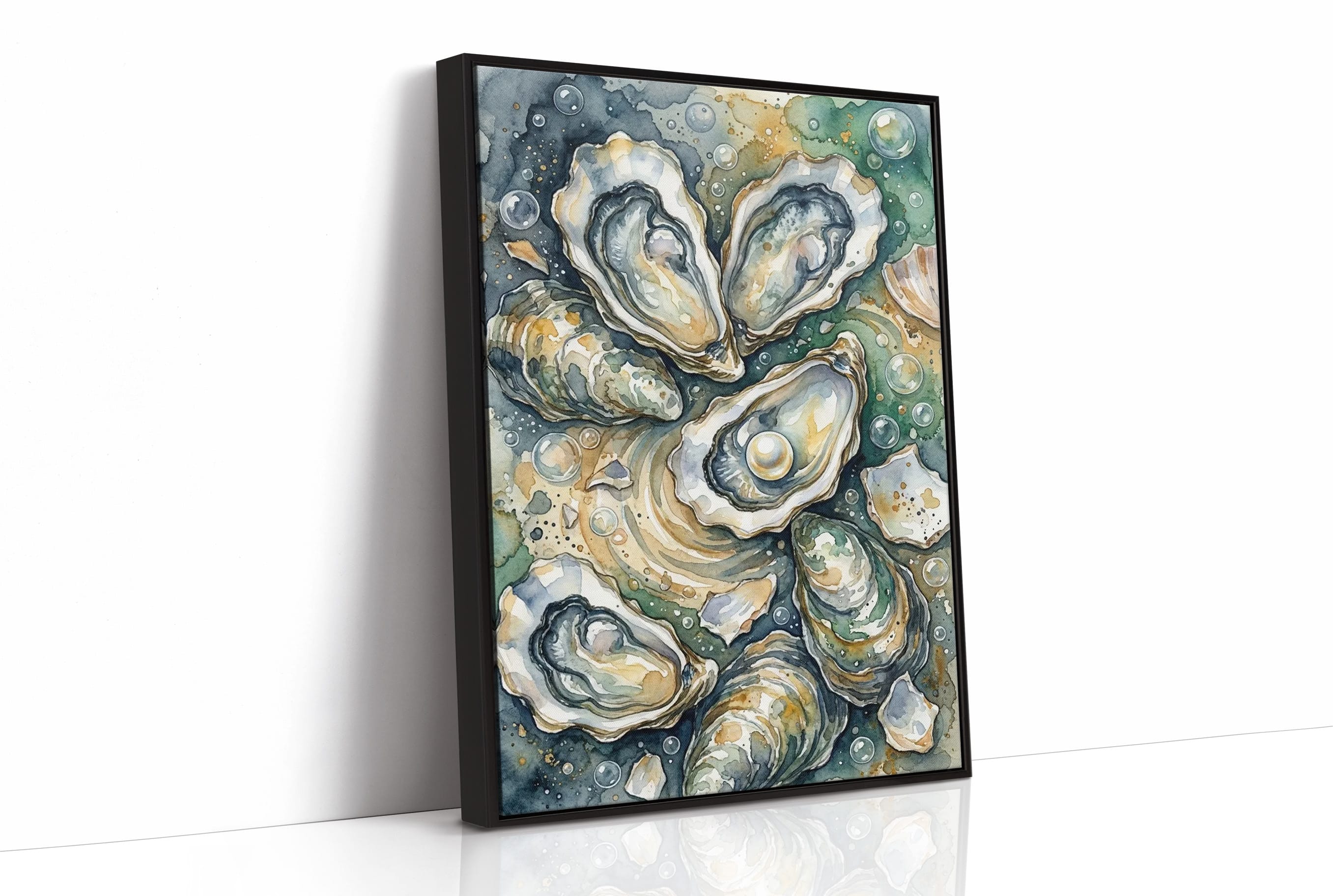 Oyster Bed: Watercolor Pearl Study