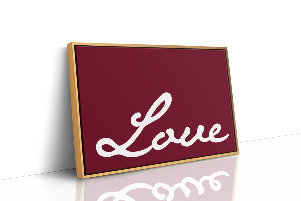 Bold Cursive Love in Burgundy