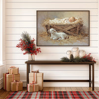 Gentle Lamb Guards Winter's Peace