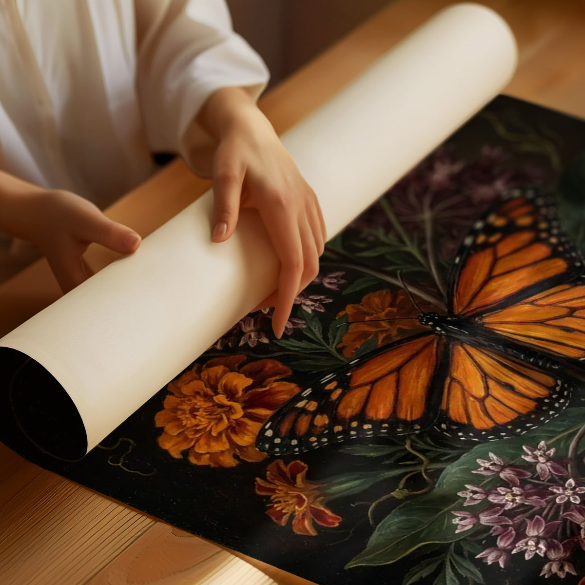 Monarch Among Marigolds: Dutch Master Study