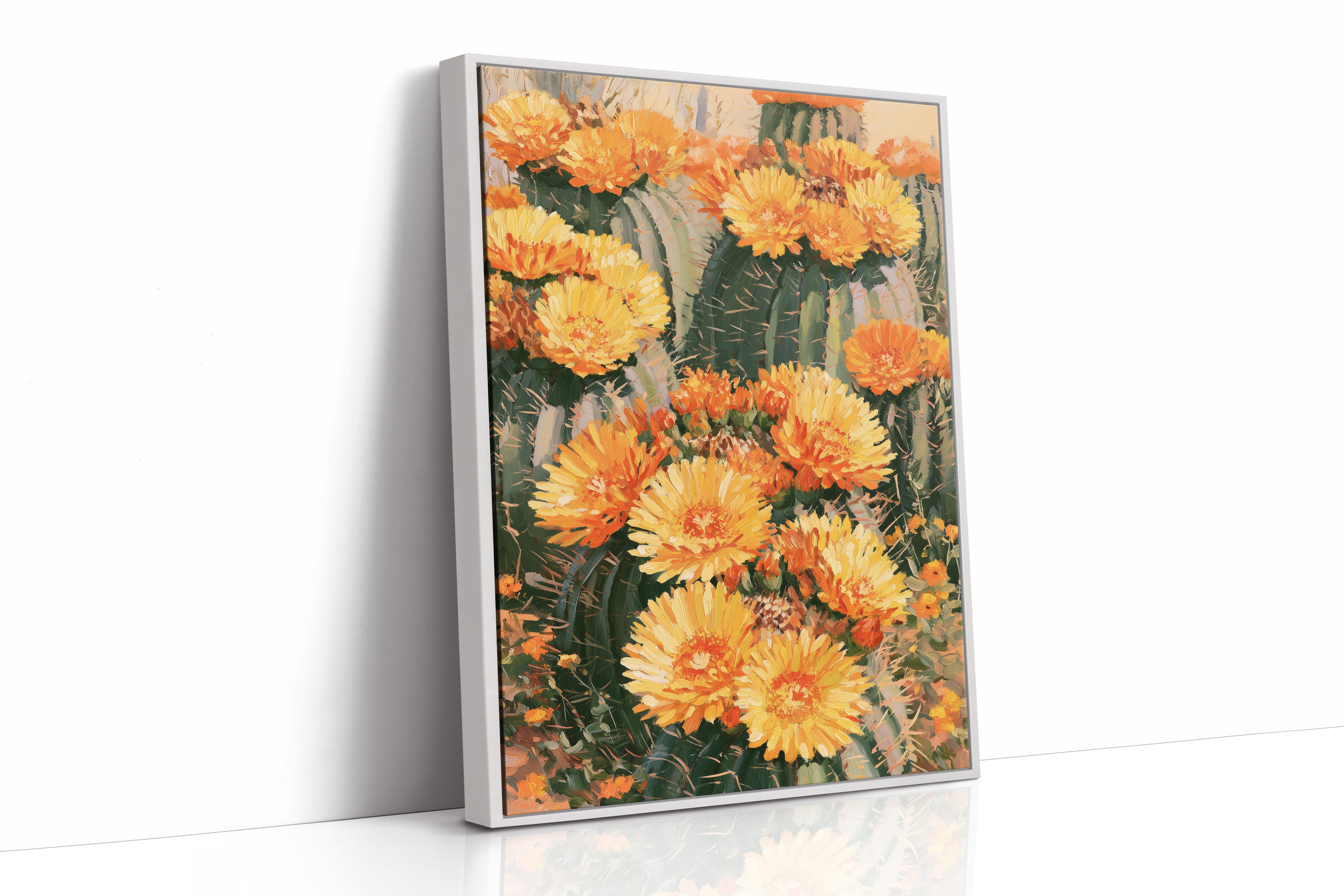 Blooming Barrel Cactus Flowers